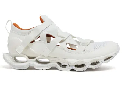 Pre-owned Mizuno Men's  Wave Prophecy Strap Sneakers In White/orange