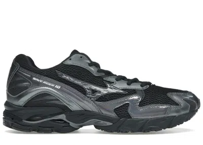 Pre-owned Mizuno Men's  Wave Rider 10 Sneakers In Black Sand/metallic Gray In Multi
