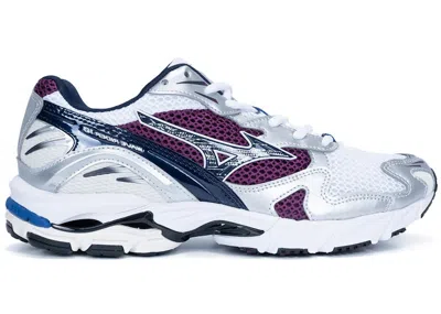 Pre-owned Mizuno Men's  Wave Rider 10 Sneakers In White/dark Purple