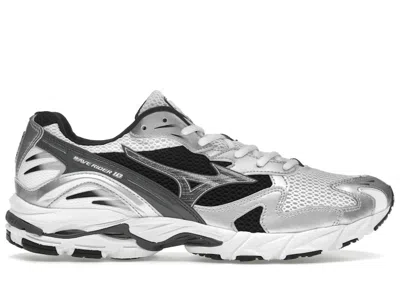 Pre-owned Mizuno Men's  Wave Rider 10 Sneakers In White/silver/black
