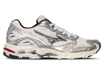 Pre-owned Mizuno Men's  Wave Rider 10 White Black Sneakers In Snow White/black Sand/rythmic Red
