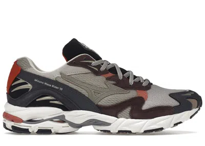 Pre-owned Mizuno Men's  Wave Rider 10 Wood Wood 55 Edition Sneakers In Wood Ash/birch/jet Black In Multi