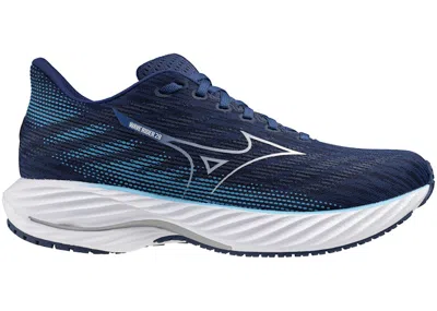 Pre-owned Mizuno Men's  Wave Rider 28 Sneakers In Estate Blue/white