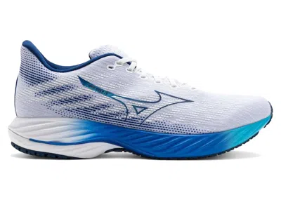Pre-owned Mizuno Men's  Wave Rider 28 Sneakers In White/estate Blue In Multi