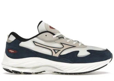 Pre-owned Mizuno Men's  Wave Rider Beta Sneakers In White/beige/blue