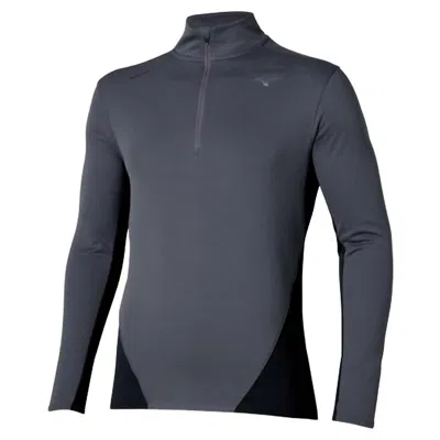 Mizuno Men's Tech Thermal Charge Breath Thermo Half Zip Long Sleeve Tee In Odyssey Grey In Blue