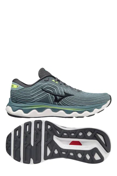 Mizuno Men's Wave Horizon 6 Running Shoes - D/medium Width In Smoke Blue/ebony In Smoke Blue-ebony