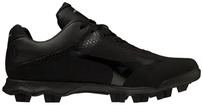 MIZUNO MEN'S WAVE LIGHTREVO LOW BASEBALL CLEAT SHOES IN BLACK