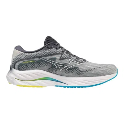 Mizuno Men's Wave Rider 27 Shoes In Pearl Blue/white In Gray