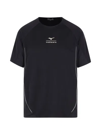 Mizuno Mesh Panel Piping T-shirt In Black