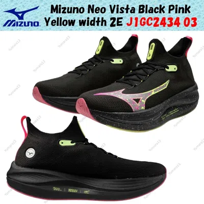 Pre-owned Mizuno Neo Vista Black Pink Yellow Width 2e J1gc2434 03 Men's Size