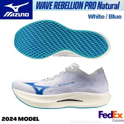 Pre-owned Mizuno Running Shoes Wave Rebellion Pro Natural White/blue U1gd2499 00