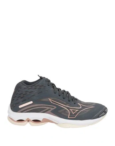 Mizuno Thunder Blade Wos Woman Sneakers Charcoal Size 10 Textile Fibers, Synthetic Material In Animal Print