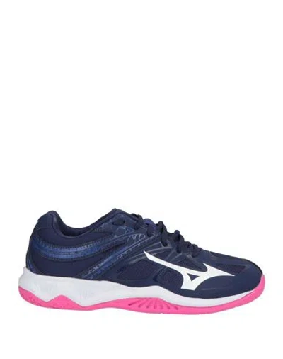 Mizuno Thunder Blade Wos Woman Sneakers Dark Purple Size 8.5 Textile Fibers, Synthetic Material In Blue
