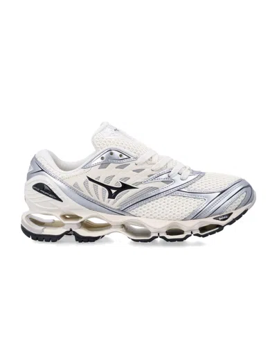 Mizuno Unisex Wave Prophecy Sneakers - Bold Y2k-inspired Design In White