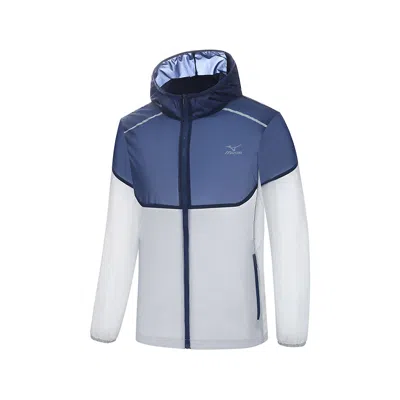 Mizuno Uv Protection Jacket 'navy White' In Blue
