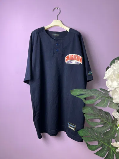 Pre-owned Mizuno Vintage  Sakuragawa Baseball Club Jerseys In Dark Blue