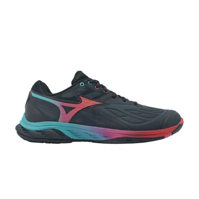 Pre-owned Mizuno Wave Fang 2 Wide 'salute Hibiscus Peacock Blue' | Black | Men's Size 8.5
