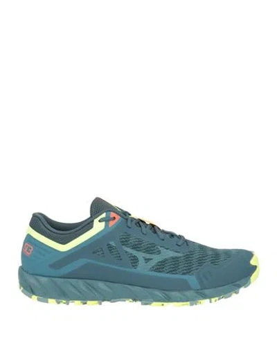 Mizuno Wave Ibuki Man Sneakers Deep Teal Size 9.5 Textile Fibers, Synthetic Material In Green
