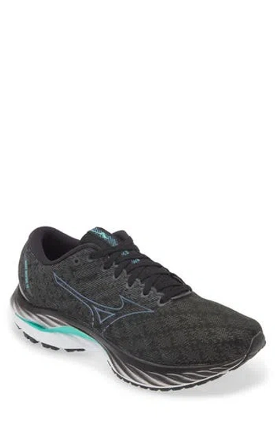 Mizuno Wave Inspire 19 Sneaker In Black-metallic Grey