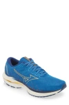 Mizuno Wave Inspire 19 Sneaker In Snorkel Blue-pale Marigold