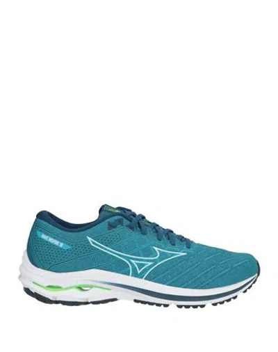 Mizuno Wave Inspire Man Sneakers Deep Teal Size 9.5 Textile Fibers, Synthetic Material In Blue