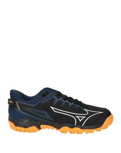 Mizuno Wave Lynx Man Sneakers Black Size 7.5 Textile Fibers, Synthetic Material In Multi