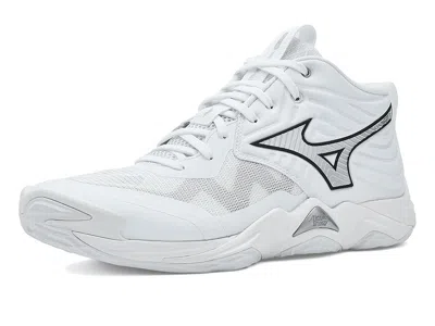 Mizuno Wave Momentum 4 Elite Mid Volleyball Shoes White/metallic Grey :