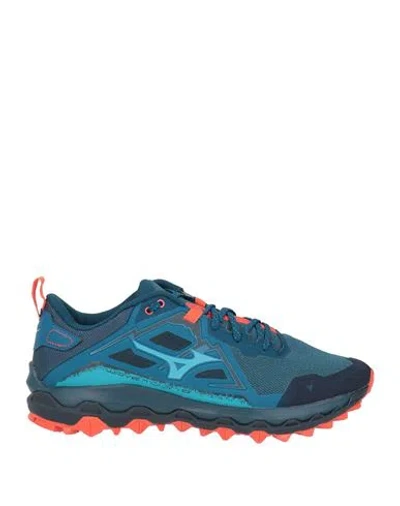 Mizuno Wave Mujin Man Sneakers Deep Teal Size 9.5 Textile Fibers In Black