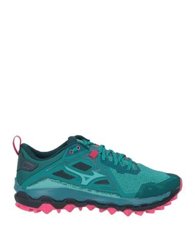 Mizuno Wave Mujin Wos Woman Sneakers Deep Teal Size 9 Textile Fibers, Synthetic Material In Blue