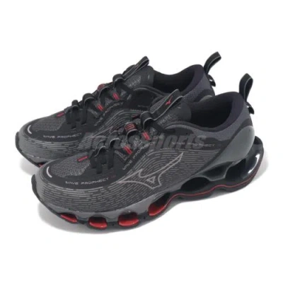 Pre-owned Mizuno Wave Prophecy 13 Black Red Men Road Running Jogging Shoes J1gc2400-52