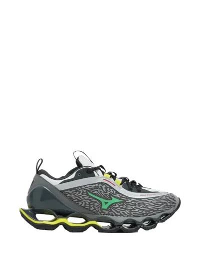 Mizuno Wave Print Performance Sneakers 13.2 With Neon Accents In Animal Print