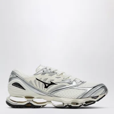 Mizuno Wave Prophecy Ls Gtx Sneakers Pristine/black/silver In White