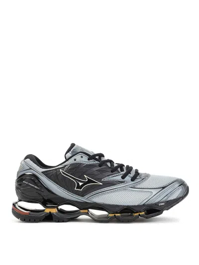 Mizuno Harbor Mist Summer Sand Leather Wave Prophecy Ls Sneakers In Black