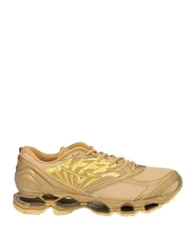 Mizuno Wave Prophecy Shinzo Man Sneakers Gold Size 9.5 Textile Fibers, Synthetic Material