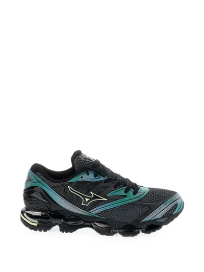 Mizuno Wave Prophecy Ls Two-tone Mesh Trainers With Cushioned Sole In Black