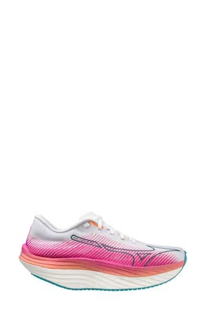 Mizuno Wave Rebellion Pro Running Shoe In White-silver