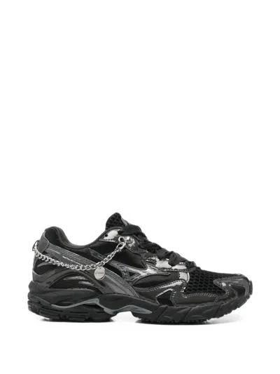 Mizuno Wave Rider 10 Chain-embellished Mesh-panel Sneakers In Animal Print