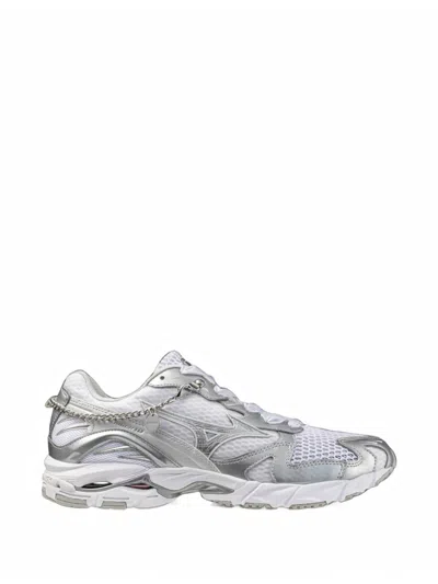 Mizuno Wave Rider 10 Jewel "cloudscape/silver/tradewinds" Sneakers In White