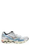 Mizuno Wave Ridder 10 Mesh-panelled Leather Trainers In Multi