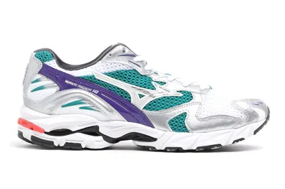 Pre-owned Mizuno Wave Rider 10 White Silver Teal Purple In White/teal/purple