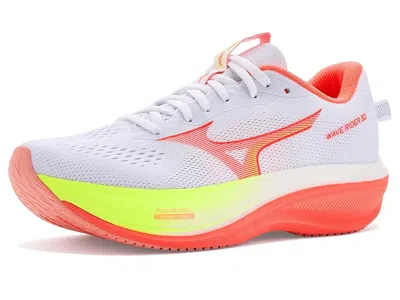 Mizuno Wave Rider 30 Women's Running Shoes White/flamingo Coral: Women's 9.5 B - Medium In Multi