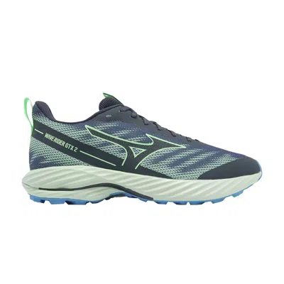 Pre-owned Mizuno Wave Rider Gore-tex 2 Super Wide 'vintage Indigo Neo Mint' | Blue | Men's Size 10.5