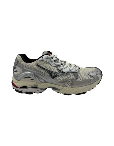 Mizuno Wave Rider Snow White/black Sand Sneakers In Gray