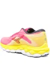 Mizuno Wave Sky 7 Colour-block Knitted Trainers In Pink
