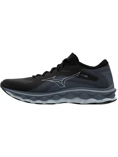 Mizuno Wave Sky 7 Womens Fitness Lifestyle Running & Training Shoes In Black