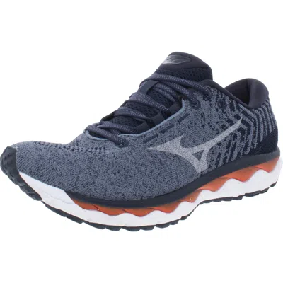 Mizuno Wave Sky Waveknit 3 Mens Fitness Gym Running Shoes In Blue