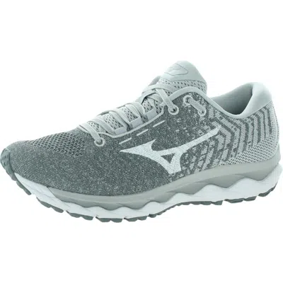Mizuno Wave Sky Waveknit 3 Womens Knit Workout Running Shoes In Gray