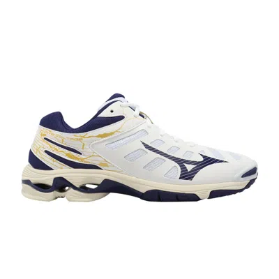 Pre-owned Mizuno Wave Voltage 'white Blue'