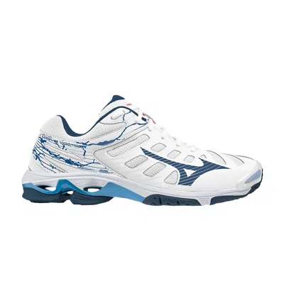 Pre-owned Mizuno Wave Voltage 'white Navy Blue'